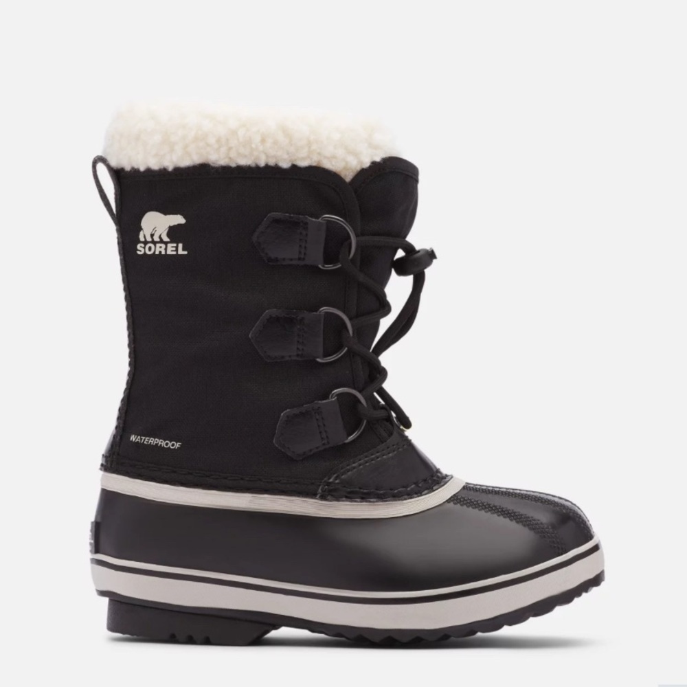 Sorel YOOT PAC Nylon Youth Waterproof Boot black Sz 3Y